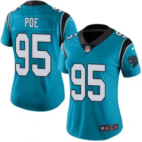 Wholesale Cheap Nike Panthers #95 Dontari Poe Blue Women\'s Stitched NFL Limited Rush Jersey
