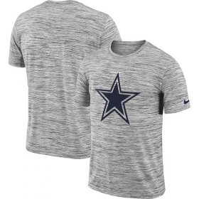 Wholesale Cheap Men\'s Dallas Cowboys Nike Heathered Black Sideline Legend Velocity Travel Performance T-Shirt