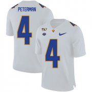 Wholesale Cheap Pittsburgh Panthers 4 Nathan Peterman White 150th Anniversary Patch Nike College Football Jersey