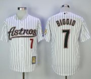 Wholesale Cheap Astros #7 Craig Biggio White Strip 2000 Turn Back The Clock Stitched MLB Jersey