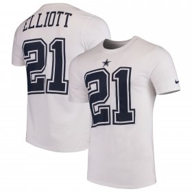 Wholesale Cheap Nike Dallas Cowboys #21 Ezekiel Elliott Color Rush 2.0 Name & Number T-Shirt White