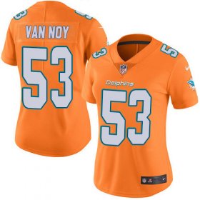 Wholesale Cheap Women\'s Miami Dolphins #53 Kyle Van Noy Orange Stitched Limited Rush Jersey