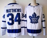 Wholesale Cheap Adidas Maple Leafs #34 Auston Matthews White Road Authentic Stitched NHL Jersey