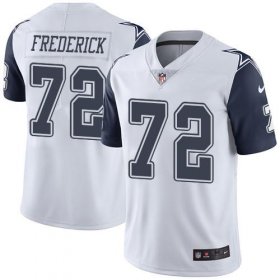 Wholesale Cheap Nike Cowboys #72 Travis Frederick White Men\'s Stitched NFL Limited Rush Jersey