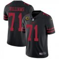 Wholesale Cheap Men's San Francisco 49ers #71 Trent Williams Black With C Patch Vapor Untouchable Limited Stitched Football Jersey