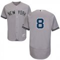 Wholesale Cheap Yankees #8 Yogi Berra Grey Flexbase Authentic Collection Stitched MLB Jersey