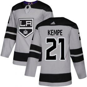 Wholesale Cheap Adidas Kings #21 Mario Kempe Gray Alternate Authentic Stitched NHL Jersey