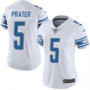 Wholesale Cheap Nike Lions #5 Matt Prater White Women's Stitched NFL Vapor Untouchable Limited Jersey