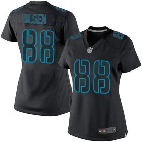 Wholesale Cheap Nike Panthers #88 Greg Olsen Black Impact Women\'s Stitched NFL Limited Jersey