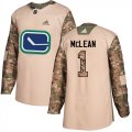 Wholesale Cheap Adidas Canucks #1 Kirk Mclean Camo Authentic 2017 Veterans Day Stitched NHL Jersey
