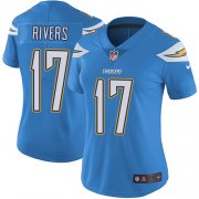 Wholesale Cheap Nike Chargers #17 Philip Rivers Electric Blue Alternate Women's Stitched NFL Vapor Untouchable Limited Jersey