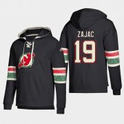 Wholesale Cheap New Jersey Devils #19 Travis Zajac Black adidas Lace-Up Pullover Hoodie