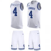 Wholesale Cheap Nike Cowboys #4 Dak Prescott White Men's Stitched NFL Limited Tank Top Suit Jersey