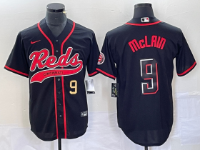 Wholesale Cheap Men\'s Cincinnati Reds #9 Matt McLain Number Black 2023 City Connect Cool Base Stitched Jersey