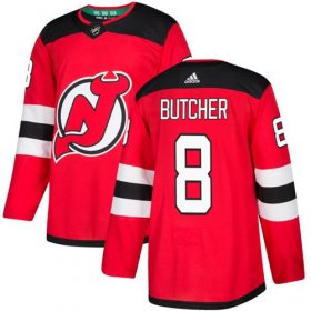 Wholesale Cheap Adidas Devils #8 Will Butcher Red Home Authentic Stitched NHL Jersey