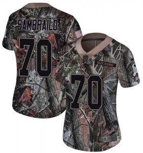 Wholesale Cheap Nike Titans #70 Ty Sambrailo Camo Women\'s Stitched NFL Limited Rush Realtree Jersey