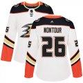 Wholesale Cheap Adidas Ducks #26 Brandon Montour White Road Authentic Women's Stitched NHL Jersey