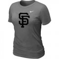 Wholesale Cheap Women's San Francisco Giants Heathered Nike Dark Grey Blended T-Shirt
