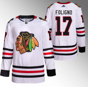 Wholesale Cheap Men\'s Chicago Blackhawks #17 Nick Foligno White Stitched Hockey Jersey