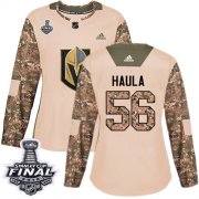 Wholesale Cheap Adidas Golden Knights #56 Erik Haula Camo Authentic 2017 Veterans Day 2018 Stanley Cup Final Women's Stitched NHL Jersey