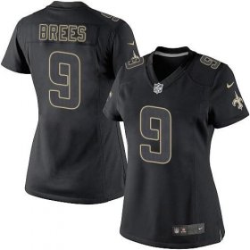 Wholesale Cheap Nike Saints #9 Drew Brees Black Impact Women\'s Stitched NFL Limited Jersey