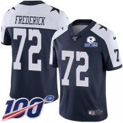 Wholesale Cheap Nike Cowboys #72 Travis Frederick Navy Blue Thanksgiving Men's Stitched With Established In 1960 Patch NFL 100th Season Vapor Untouchable Limited Throwback Jersey