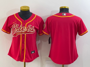 Wholesale Cheap Women's Kansas City Chiefs Blank Red With Patch Cool Base Stitched Baseball Jersey