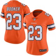 Wholesale Cheap Nike Broncos #23 Devontae Booker Orange Women's Stitched NFL Limited Rush Jersey