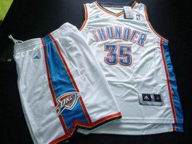 Wholesale Cheap Oklahoma City Thunder 35 Kevin Durant white color Basketball Suit