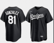 Wholesale Men's Los Angeles Dodgers #81 Victor Gonzalez Black Turn Back The Clock Stitched Cool Base Jersey