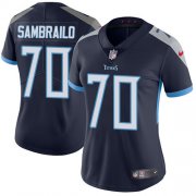 Wholesale Cheap Nike Titans #70 Ty Sambrailo Navy Blue Team Color Women's Stitched NFL Vapor Untouchable Limited Jersey