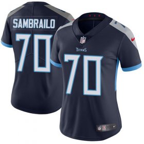 Wholesale Cheap Nike Titans #70 Ty Sambrailo Navy Blue Team Color Women\'s Stitched NFL Vapor Untouchable Limited Jersey