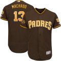 Wholesale Cheap San Diego Padres #13 Manny Machado Majestic Flex Base Authentic Stitched MLB Jersey Brown