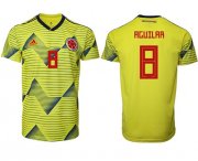 Wholesale Cheap Colombia #8 Aguilar Home Soccer Country Jersey