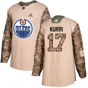 Wholesale Cheap Adidas Oilers #17 Jari Kurri Camo Authentic 2017 Veterans Day Stitched NHL Jersey