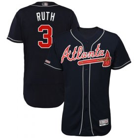 Wholesale Cheap Braves #3 Babe Ruth Navy Blue Flexbase Authentic Collection Stitched MLB Jersey