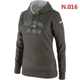 Wholesale Cheap Women\'s Nike San Diego Chargers Heart & Soul Pullover Hoodie Dark Grey