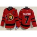 Wholesale Cheap Men's Ottawa Senators #7 Brady Tkachuk Red With C Patch2021 Reverse Retro Authentic Jersey