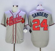 Wholesale Cheap Braves #24 Deion Sanders Grey New Cool Base Stitched MLB Jersey