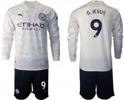 Wholesale Cheap 2021 Men Manchester city away long sleeve 9 soccer jerseys