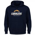 Wholesale Cheap Los Angeles Chargers Critical Victory Pullover Hoodie Navy Blue