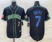 Cheap Men's Mexico Baseball #7 Julio Urias Number 2023 Black Blue World Classic Stitched Jerseys