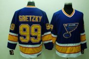 Wholesale Cheap Blues #99 Wayne Gretzky Stitched Blue CCM Throwback NHL Jersey