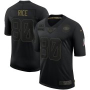 Wholesale Cheap Nike 49ers 80 Jerry Rice Black 2020 Salute To Service Limited Jersey