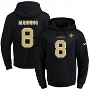 Wholesale Cheap Nike Saints #8 Archie Manning Black Name & Number Pullover NFL Hoodie