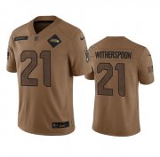 Cheap Men's Seattle Seahawks #21 Devon Witherspoon 2023 Brown Salute To Service Limited Football Stitched Jersey