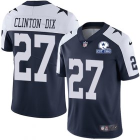 Wholesale Cheap Nike Cowboys #27 Ha Ha Clinton-Dix Navy Blue Thanksgiving Men\'s Stitched With Established In 1960 Patch NFL Vapor Untouchable Limited Throwback Jersey