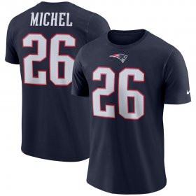 Wholesale Cheap New England Patriots #26 Sony Michel Nike Player Pride 3.0 Name & Number Performance T-Shirt Navy