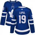 Wholesale Cheap Adidas Maple Leafs #19 Joffrey Lupul Blue Home Authentic Women's Stitched NHL Jersey