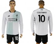Wholesale Cheap Liverpool #10 Coutinho Away Long Sleeves Soccer Club Jersey